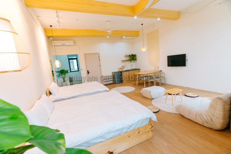 Không gian hai giường và khu thư giãn Double T3